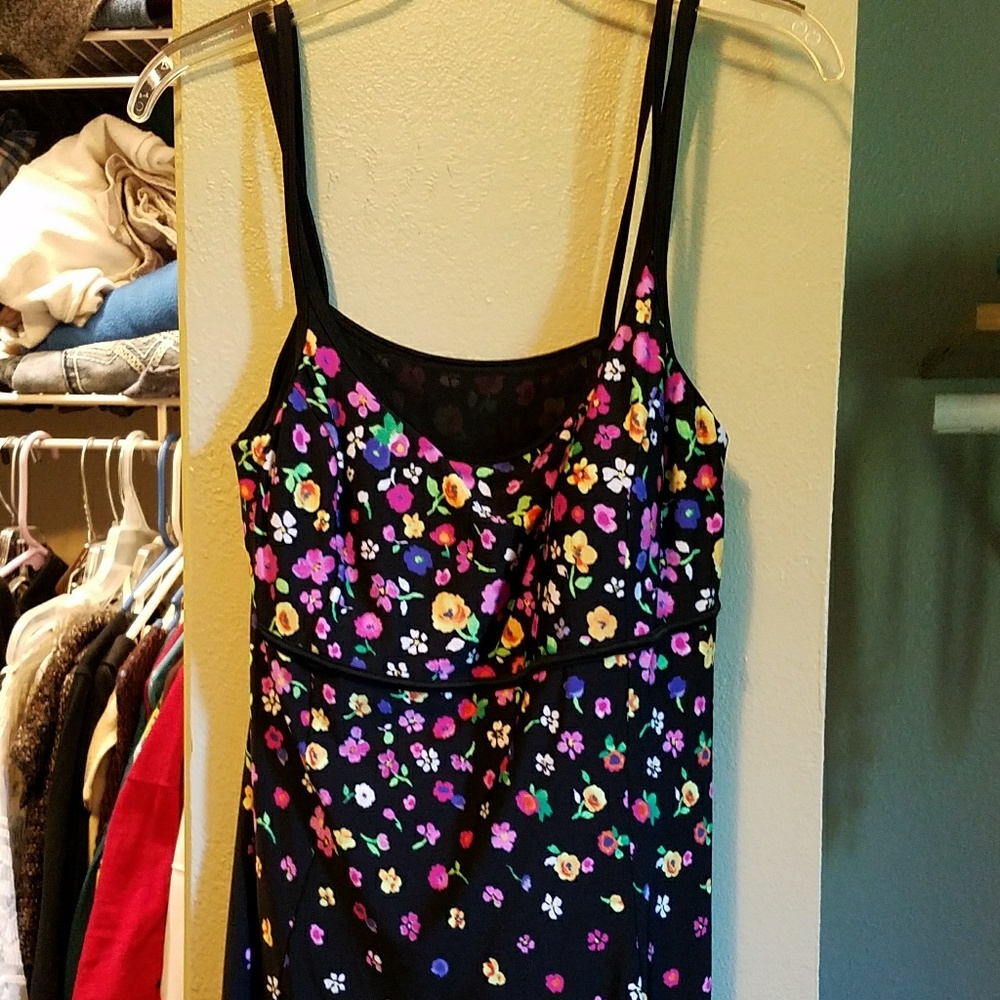 One piece swimsuit, with skirt